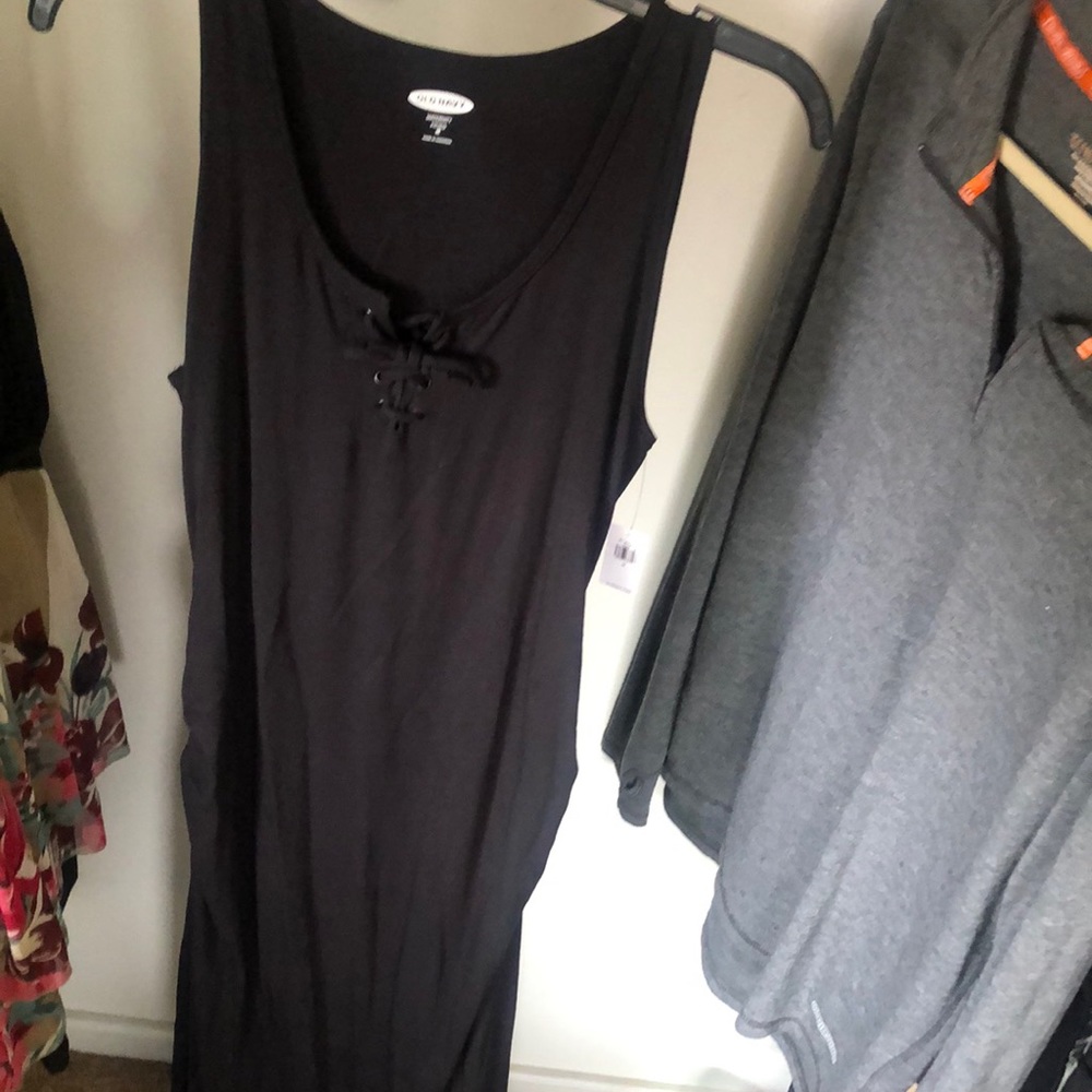 NWT Old Navy fitted Maternity Black Tank Dress Medium